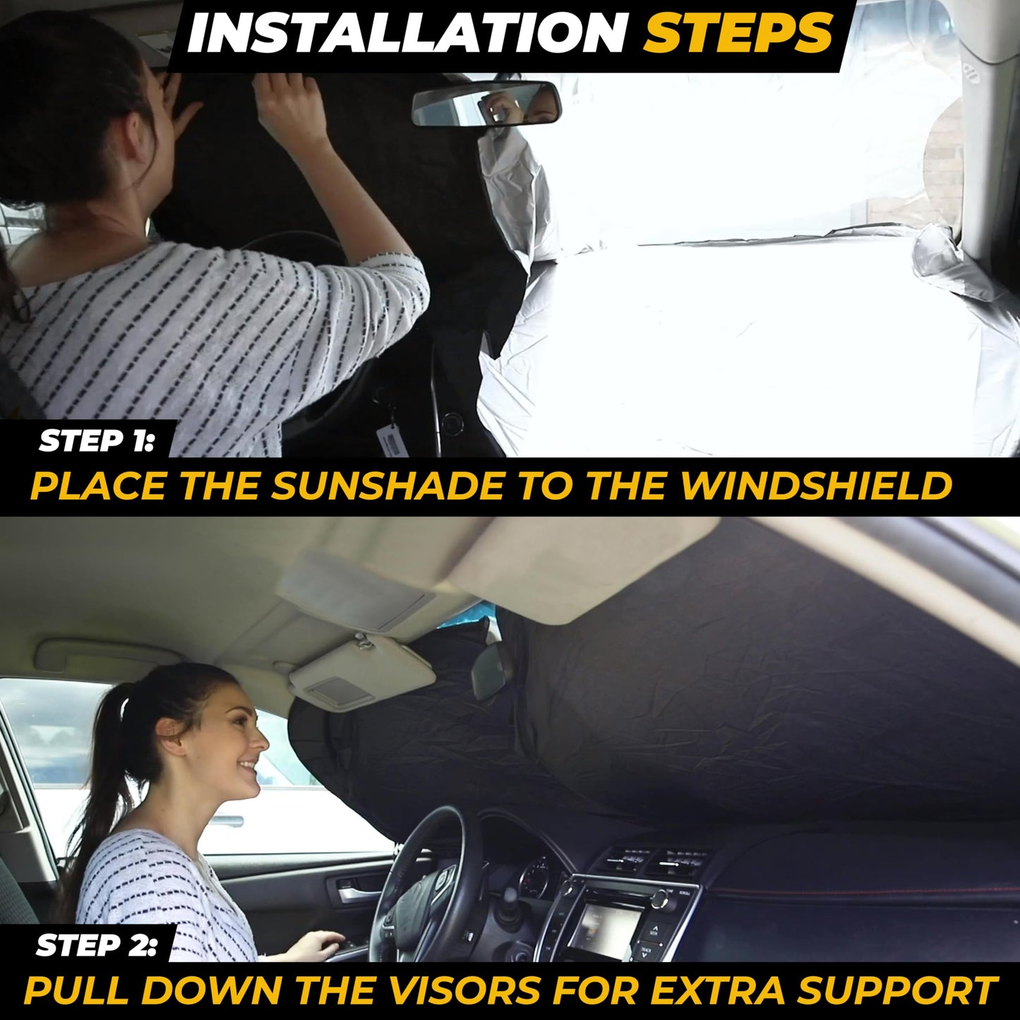 Jeep Windshield Sunshade X-Small (60"x21") | EcoNour UV Protection