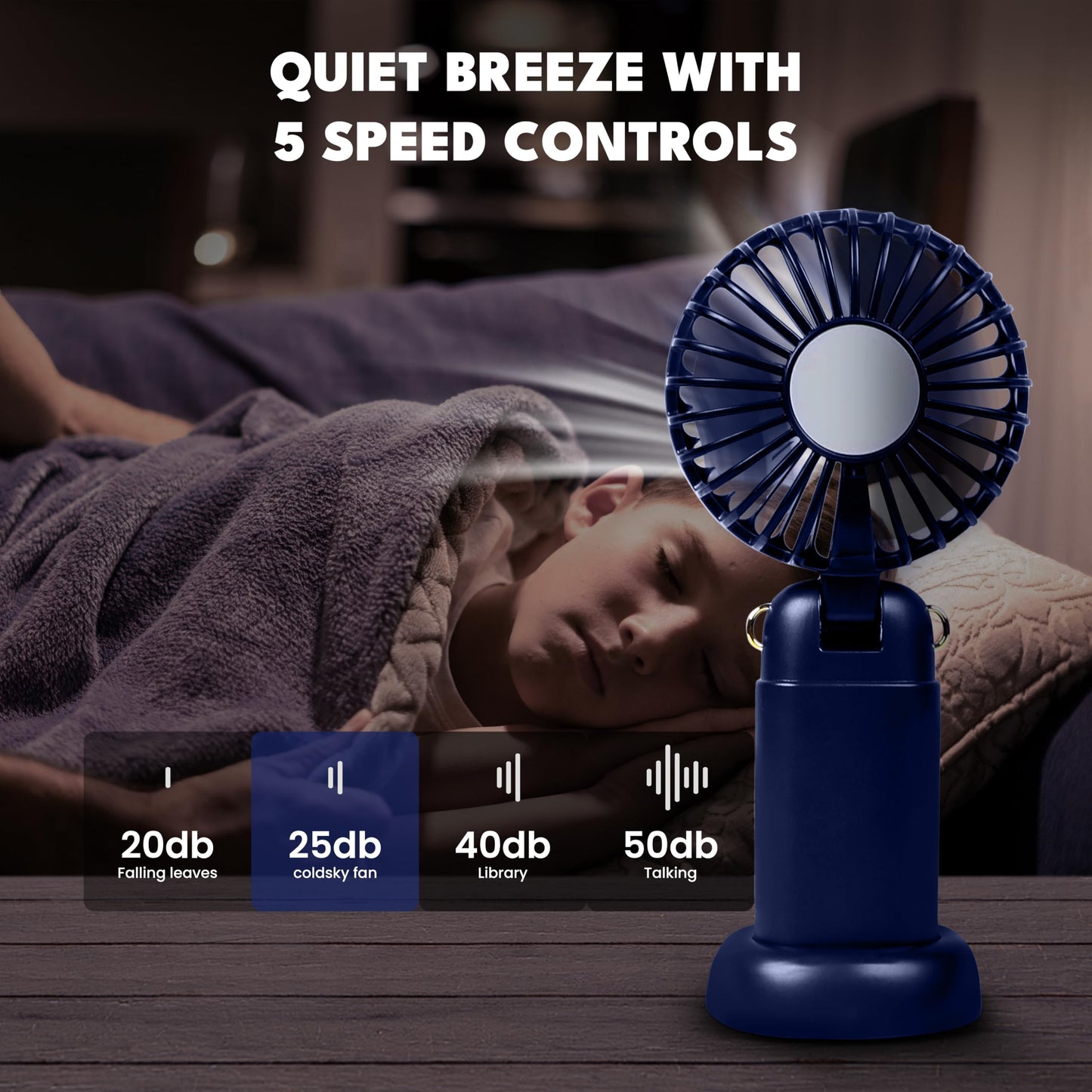 Portable Handheld Fan | USB Rechargeable with 5 Speed | EcoNour