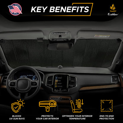 Accordion Car Windshield Sunshade (26"x56") | EcoNour Window Shades