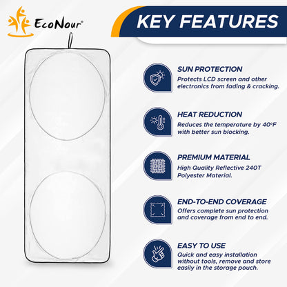 Jeep Windshield Sunshade X-Small (60"x21") | EcoNour UV Protection