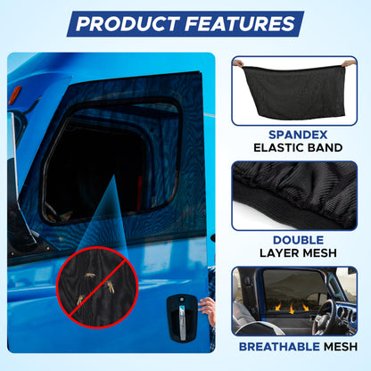 Truck Side Window Shade XXXL (2-Pack) | EcoNour Mesh Sunshade