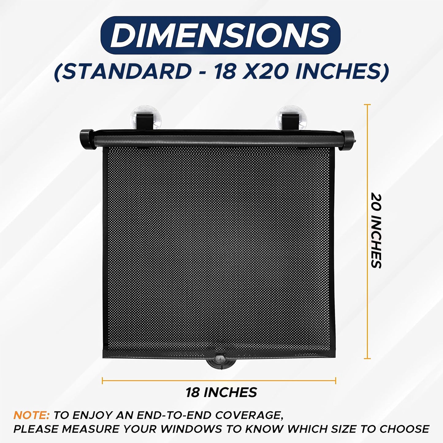 Baby Car Window Shades (2 Pack) 18"x20" with Suction Cups | EcoNour