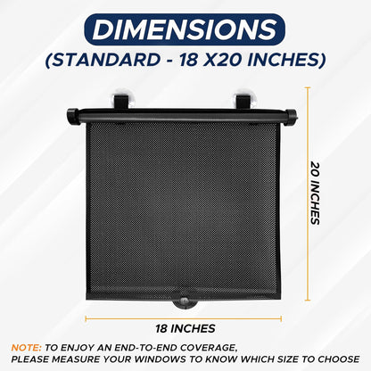 Baby Car Window Shades (2 Pack) 18"x20" with Suction Cups | EcoNour