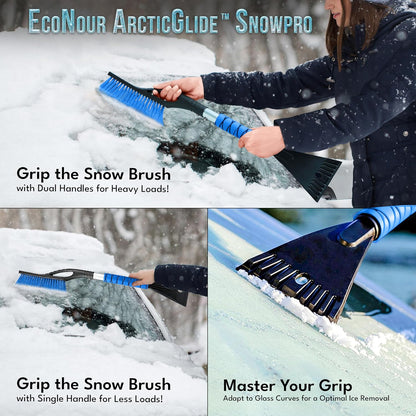 Aluminum Car Snow Scraper & Brush 27" (Blue) for winter | EcoNour