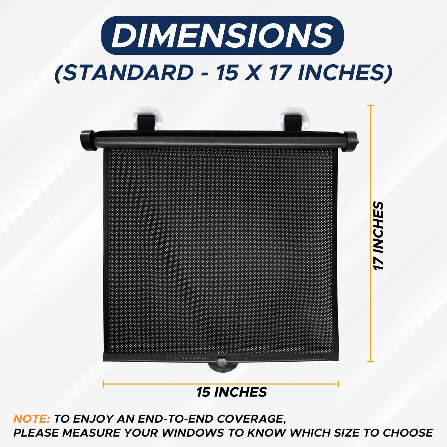 Car Window Shades for Baby (15" x 17") 2 Pack | Suction Cup | EcoNour