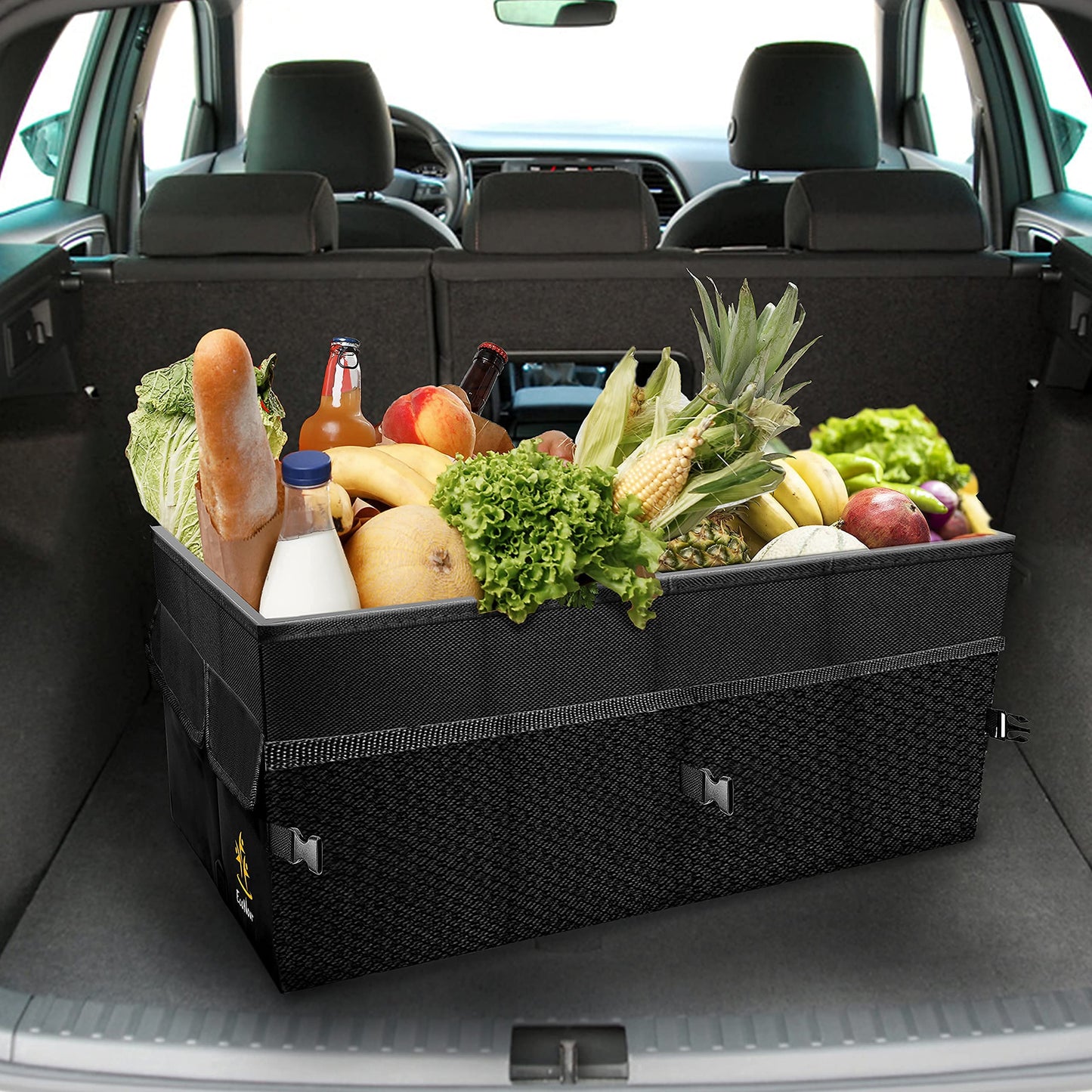 Trunk Organizer for Car (Black) | Cargo Storage Box | EcoNour