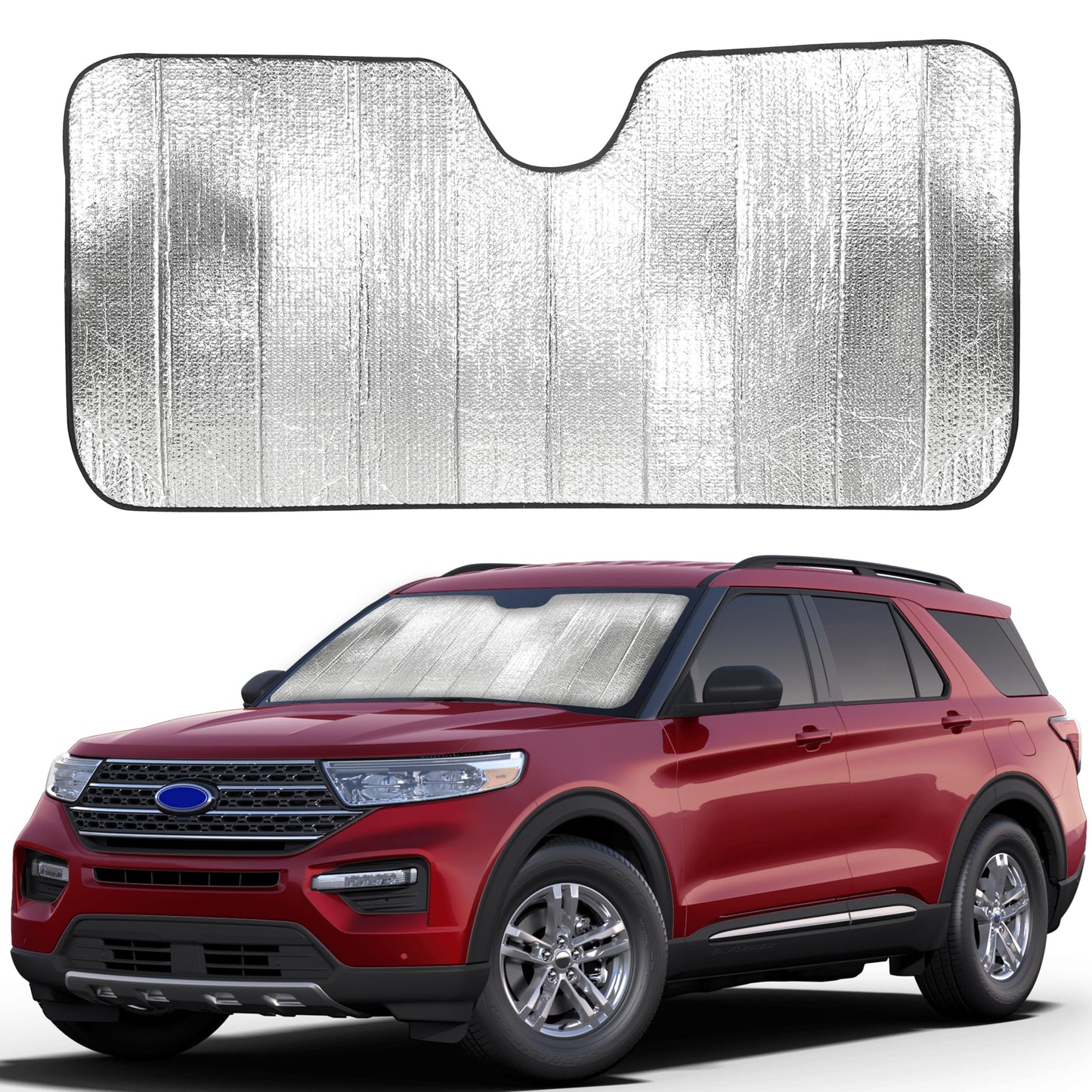 Accordion Car Windshield Sun Shade (58"x28") | EcoNour UV Blocker