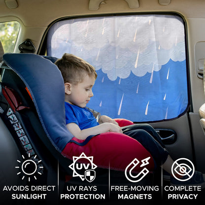 Magnetic Side Window Sunshade 2 Pack (30.5" x 18.5") Kids | EcoNour
