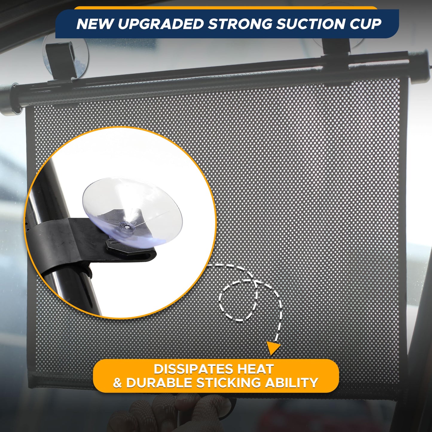 Car Window Shades for Baby (15" x 17") 2 Pack | Suction Cup | EcoNour