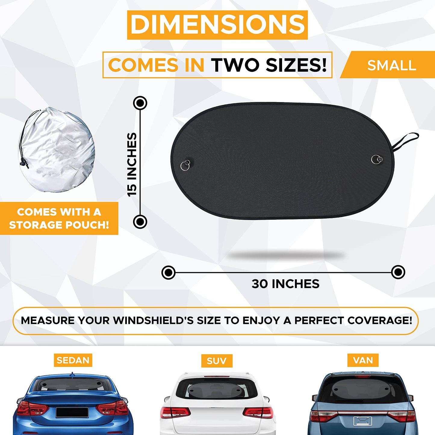 Rear Window Sun Shade Small (30"x15") | EcoNour Car Shade