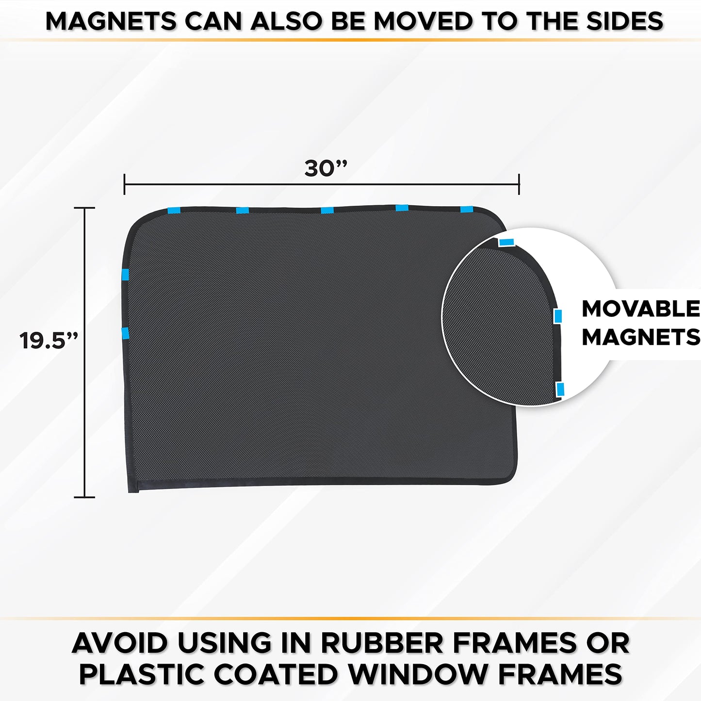 Magnetic Side Window Sunshade (2 Pack) for Baby (30"x19.5") | EcoNour