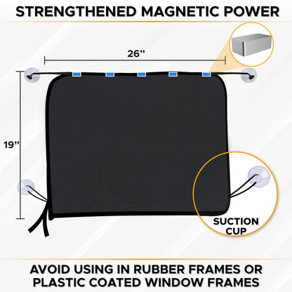 Magnetic Car Side Window Sun Shade (26"x19")  1 Pack | EcoNour