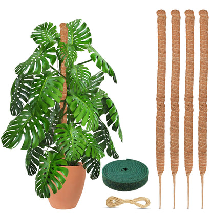 Moss Pole Monstera Plant Support 28" (4 Pack) Indoor Plants | EcoNour