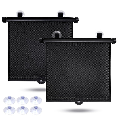 Baby Car Window Shades (2 Pack) 18"x20" with Suction Cups | EcoNour