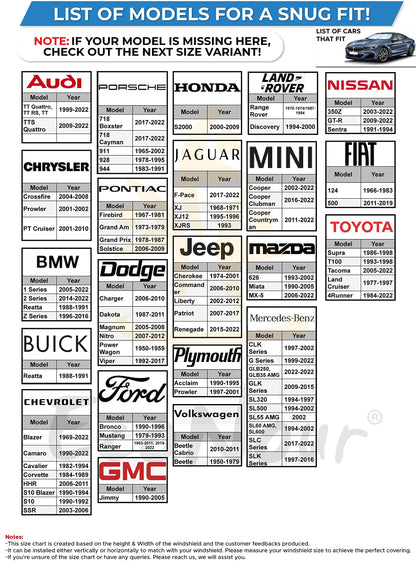 2-Piece Car Windshield Sunshade (Small) 23.5"x29" | EcoNour 240T Shade