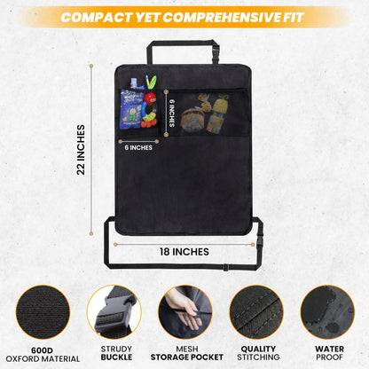 Back Seat Protector 2-Pack for Kids Feet with Organizer | EcoNour
