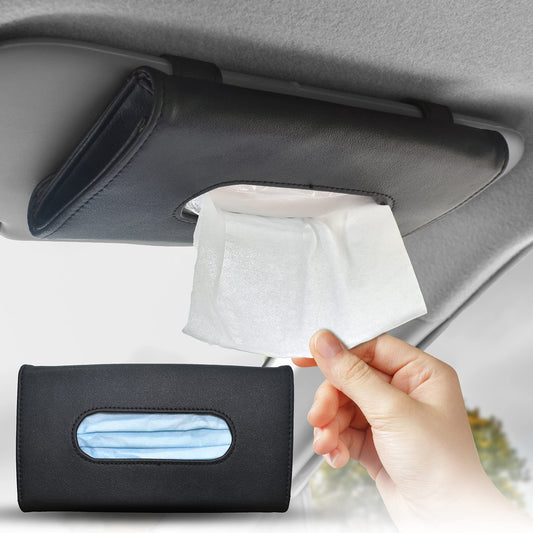 Car Tissue Holder (9"x5") | EcoNour Black Sun Visor