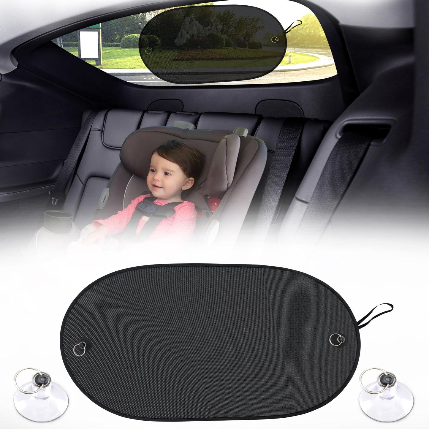 Back Window Sun Shade for Car (39"x19") Medium | EcoNour