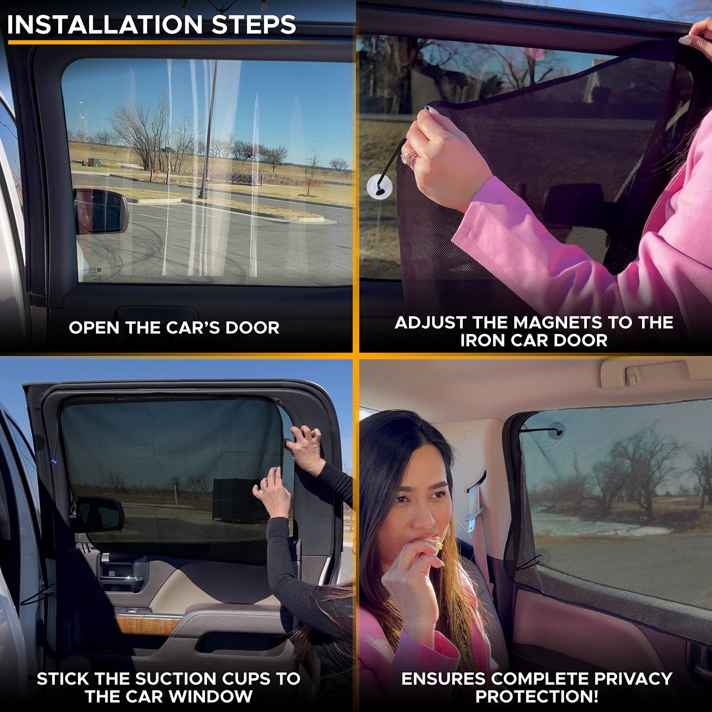 Magnetic Car Side Window Sun Shade (26"x19")  1 Pack | EcoNour