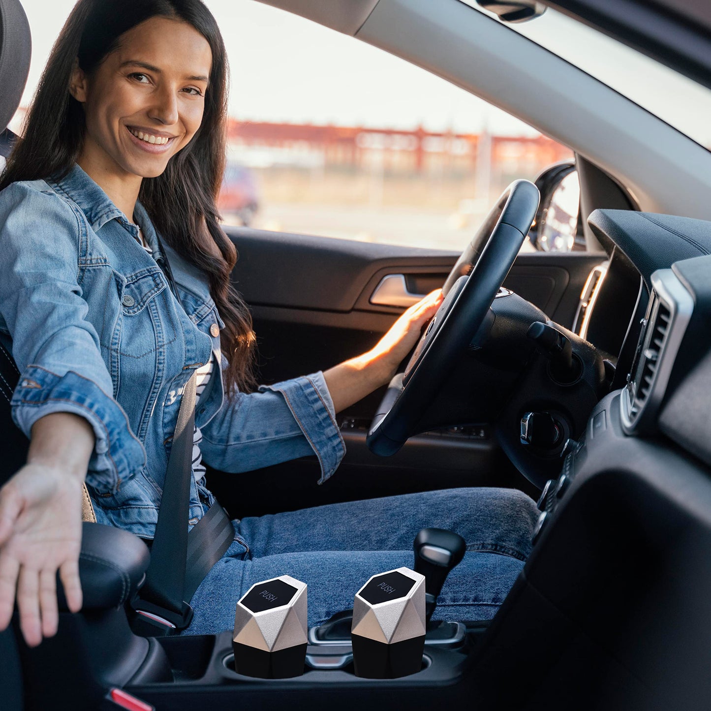 Mini Trash Can (2 Pack) Leakproof | EcoNour Small Car Trash Bin