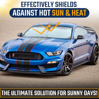 Car Windshield Sunshade with Mirror Cut Small (59"x29") | EcoNour 240T