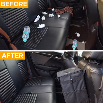 Car Trash Can with Lid Black (1.5 Gallons) | EcoNour Hanging Bin