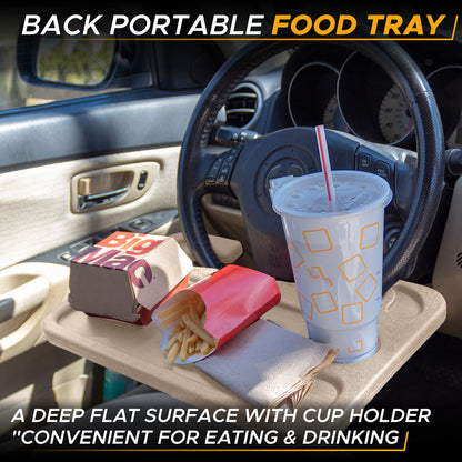 2 in 1 Car Steering Wheel Desk (Beige) | EcoNour Laptop & Food Tray