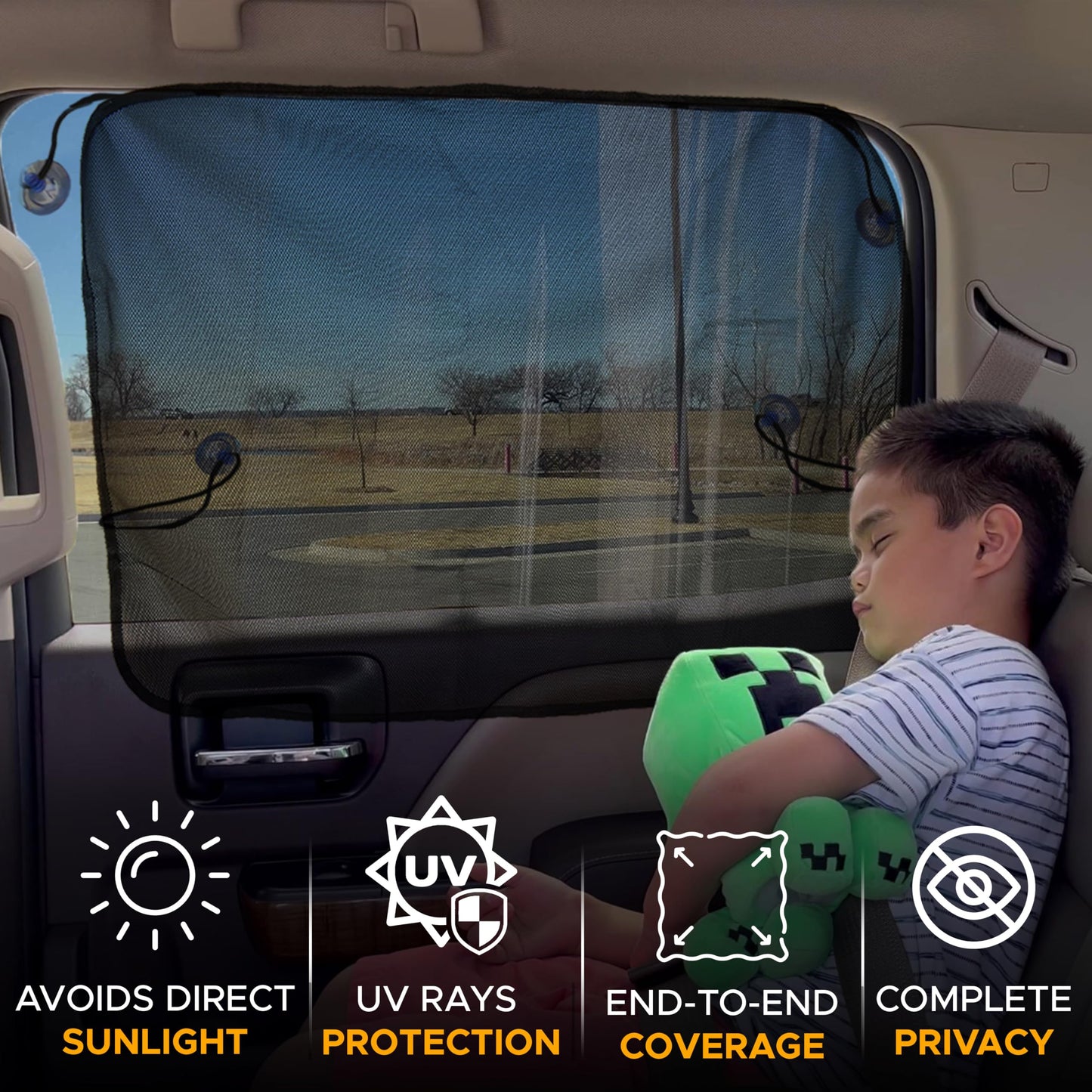 Magnetic Car Sun Shade for Baby (2 Pack) | EcoNour Side Window Shades