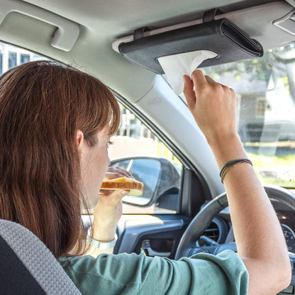 Car Tissue Holder (9"x5") | EcoNour Black Sun Visor