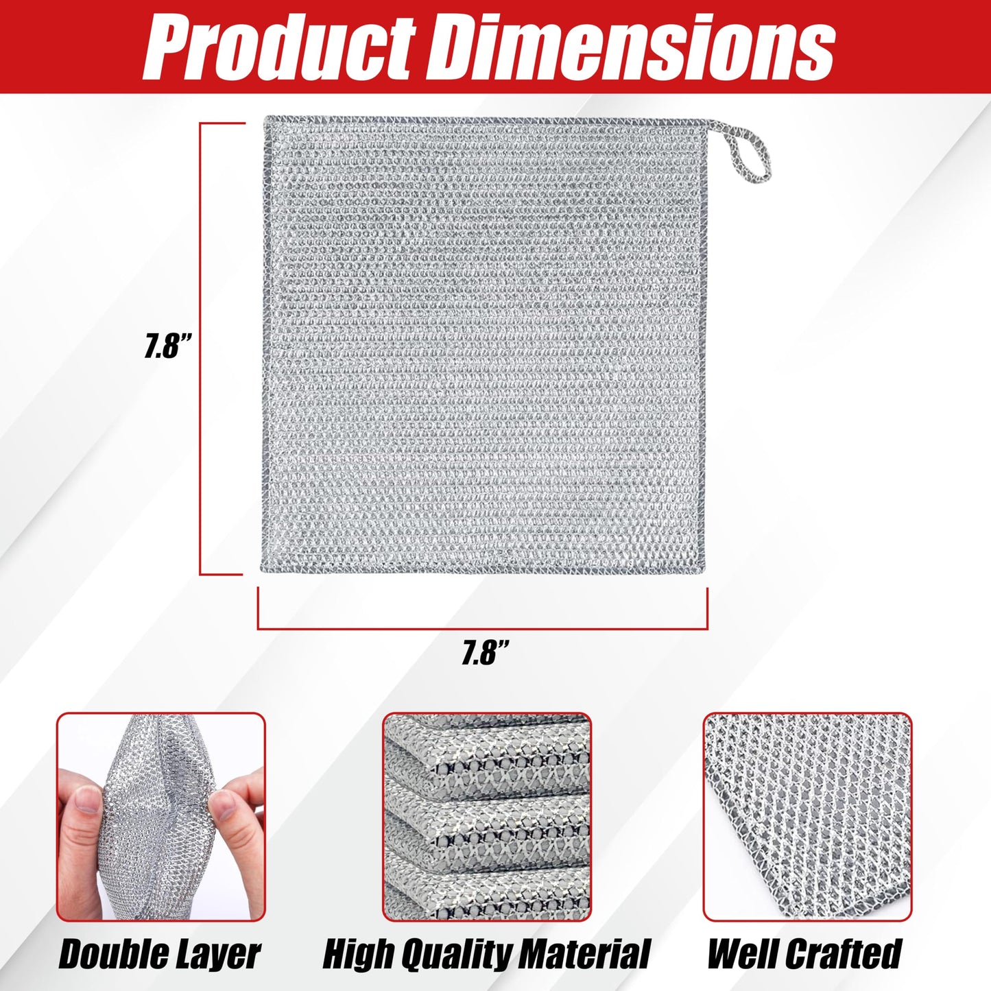 Non-Scratch Wire Dishcloth 10-Pack | EcoNour Kitchen Cloths