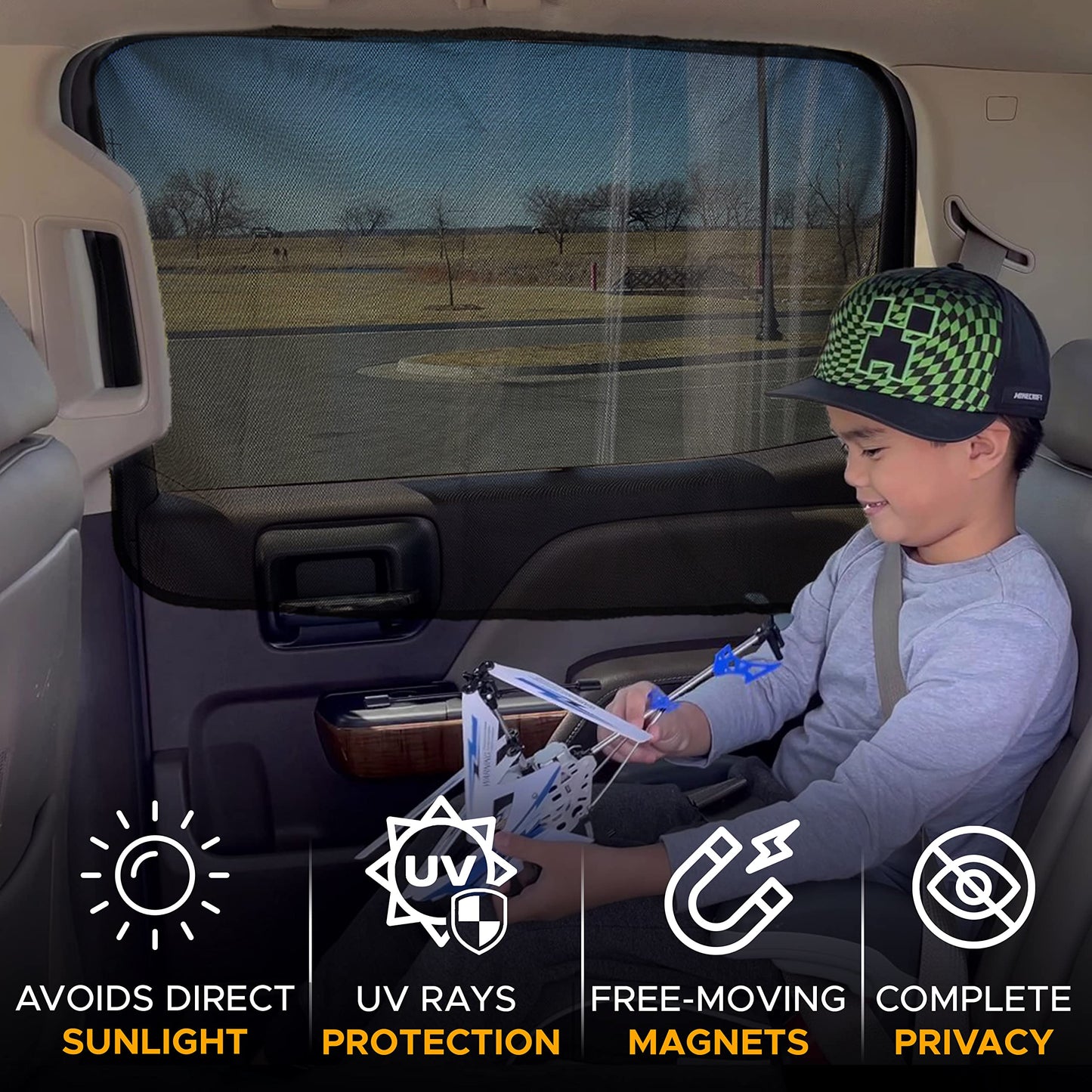 Magnetic Side Window Sunshade (2 Pack) for Baby (30"x19.5") | EcoNour