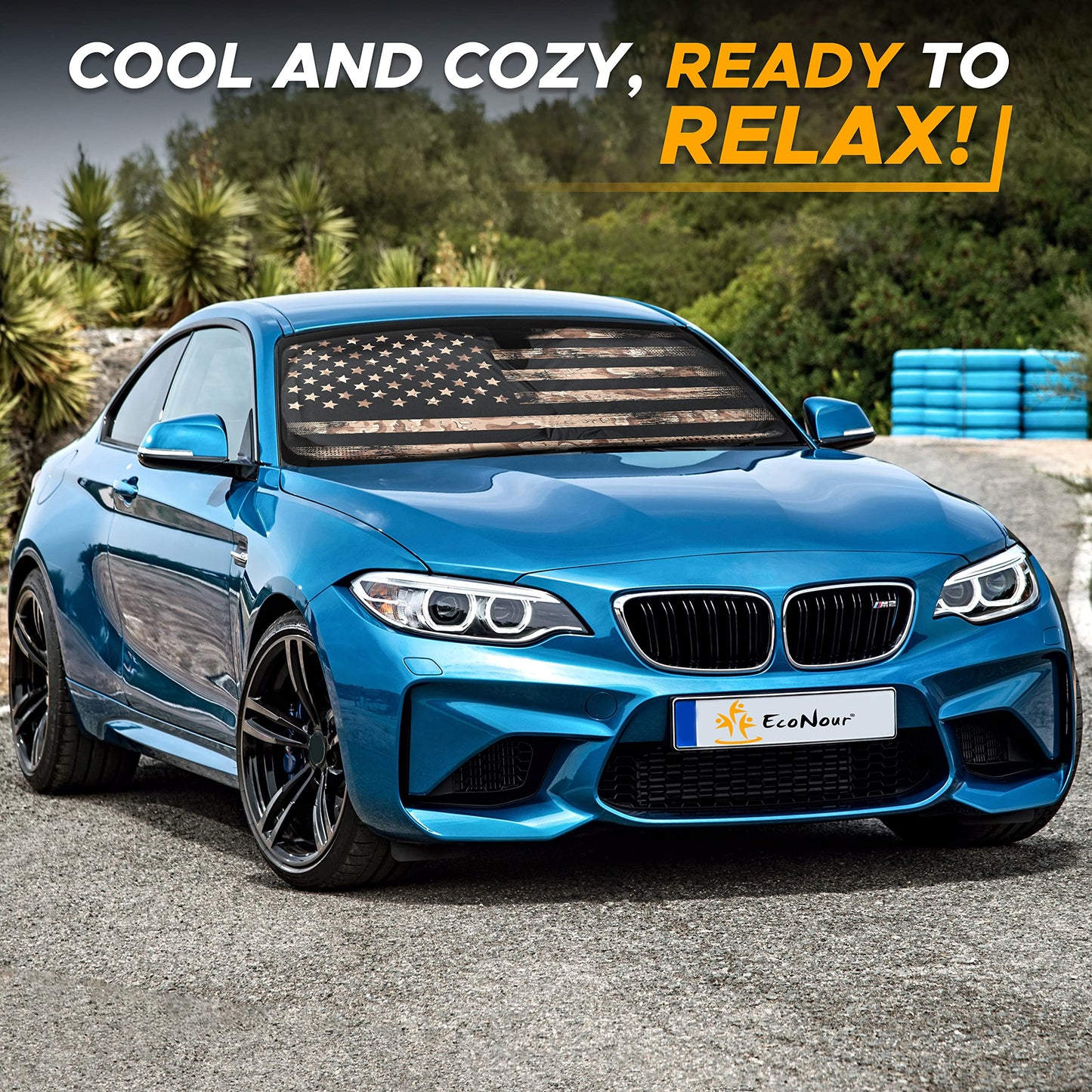 Camouflage American Flag Windshield Sun Shade (64"x33") | EcoNour