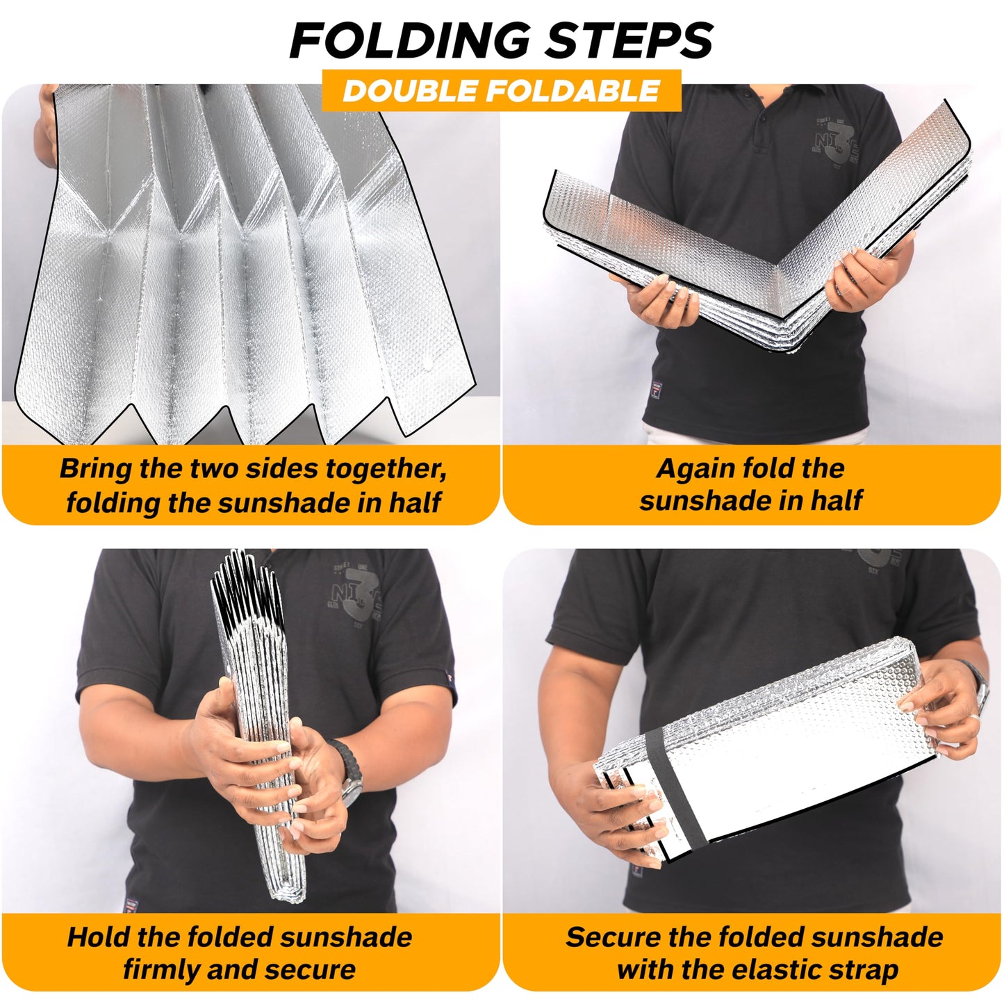 Accordion Windshield Sun Shade Foldable | Large (58"x28") | EcoNour