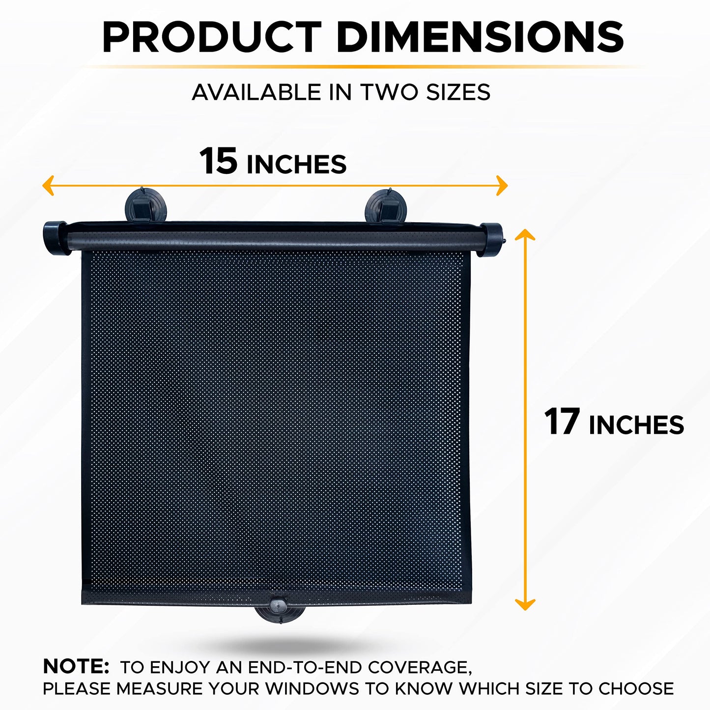 Car Side Window Sun Shade (2 Pack) 15"x17" with Suction Cup | EcoNour