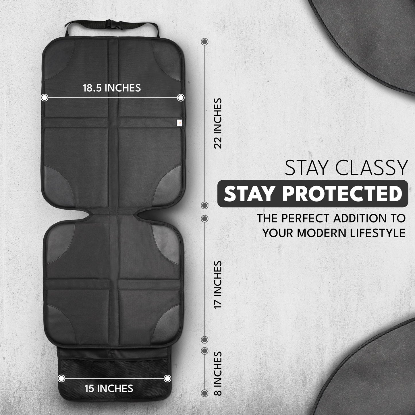 Child Car Seat Protector (2 Pack) 600D Waterproof & Non-Slip | EcoNour