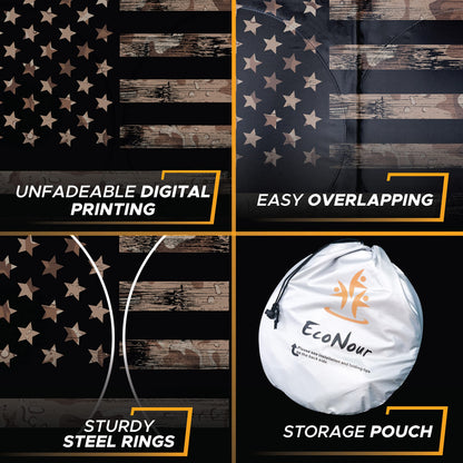 Camouflage American Flag Windshield Sun Shade (64"x33") | EcoNour