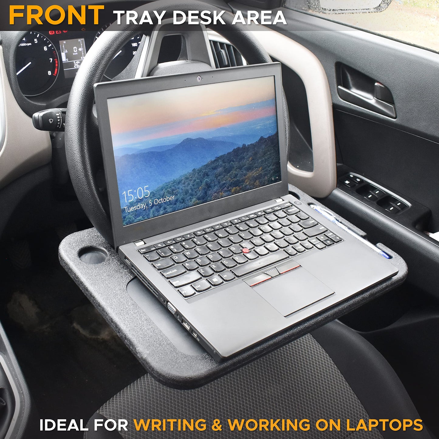 2 in 1 Car Steering Wheel Desk with Food & Laptop Tray | EcoNour