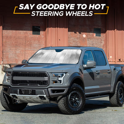 Accordion Car Windshield Sun Shade for Trucks | EcoNour XL (66"x 27")