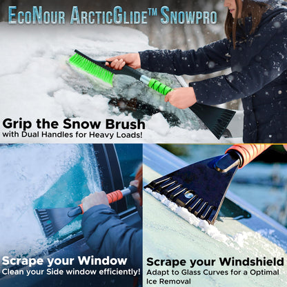 Aluminum Snow Brush & Ice Scraper 27" (4 Pack) | EcoNour Snow Scraper