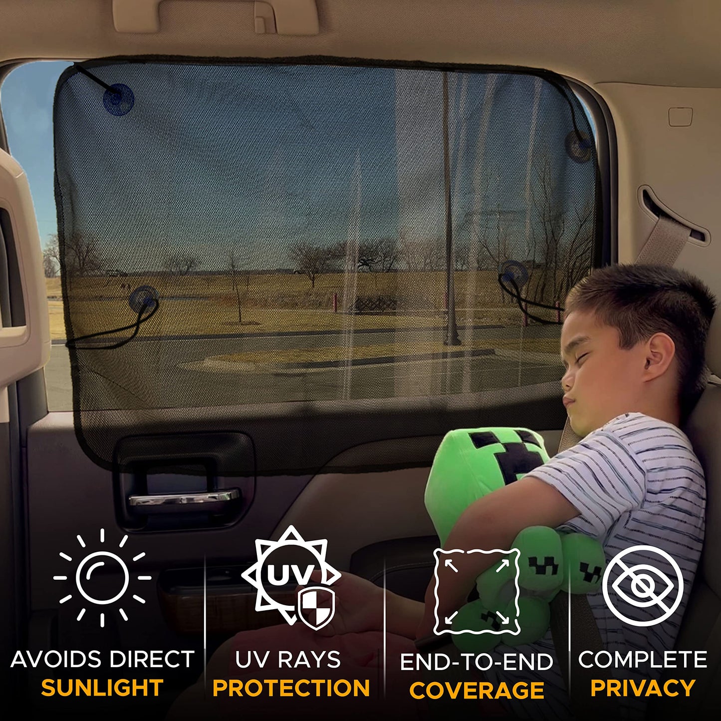 Magnetic Car Side Window Sun Shade (26"x19")  1 Pack | EcoNour