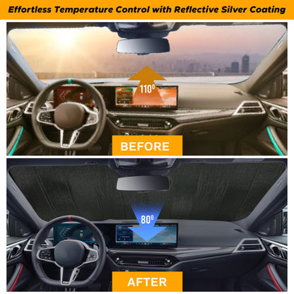 Accordion Windshield Sun Shade Foldable | Large (58"x28") | EcoNour