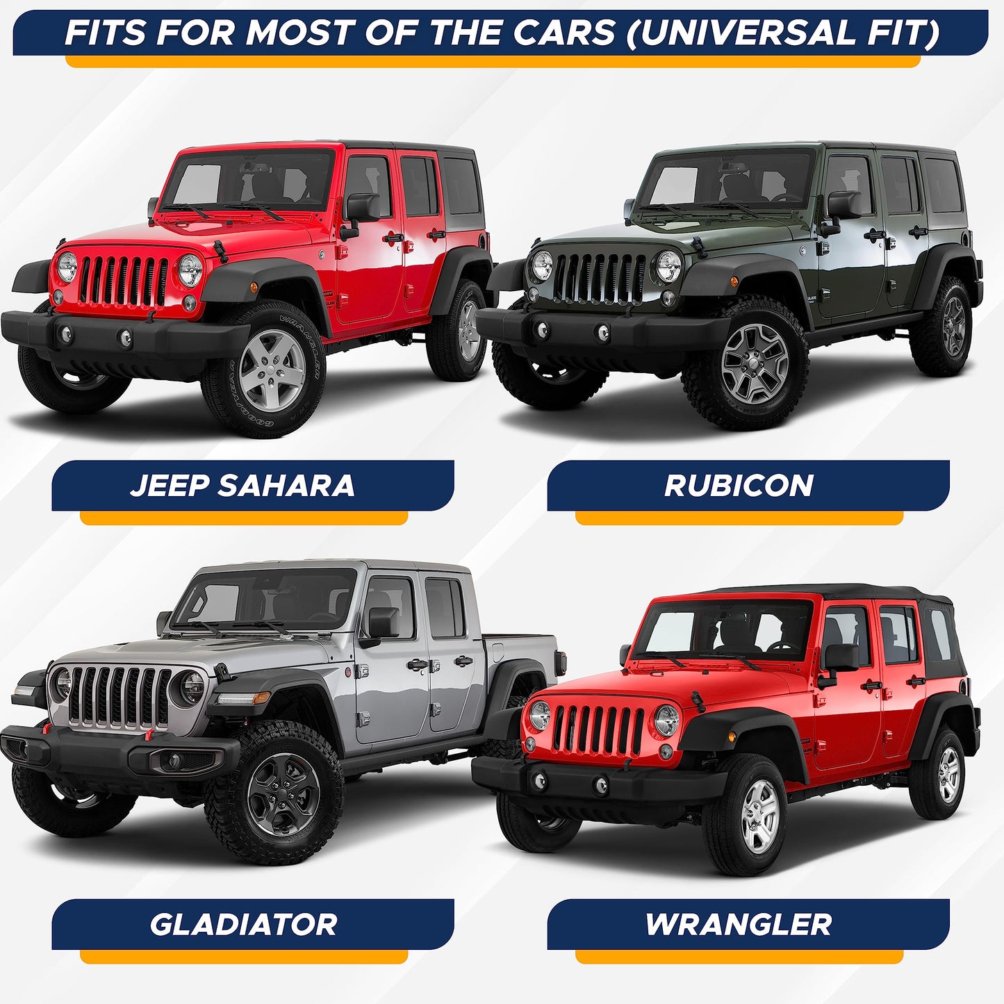 Accordion Windshield Sunshade for Jeep Wrangler | EcoNour XS (53"x17")