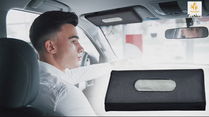 Car Tissue Holder (9"x5") | EcoNour Black Sun Visor