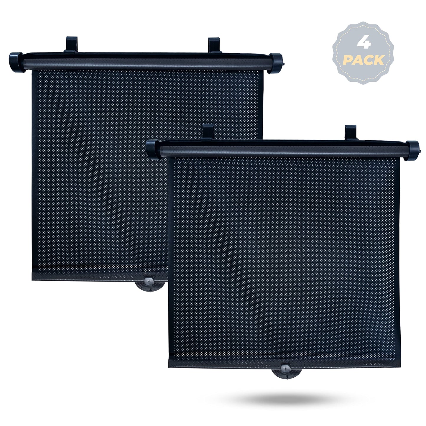 Retractable Car Window Shades (4 Pack) for Kids 15"x17" | EcoNour