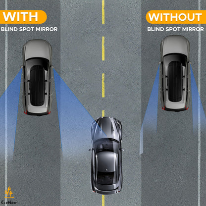 Car Blind Spot Mirrors (2 Pack) with Rain Visor | EcoNour 2" Round HD