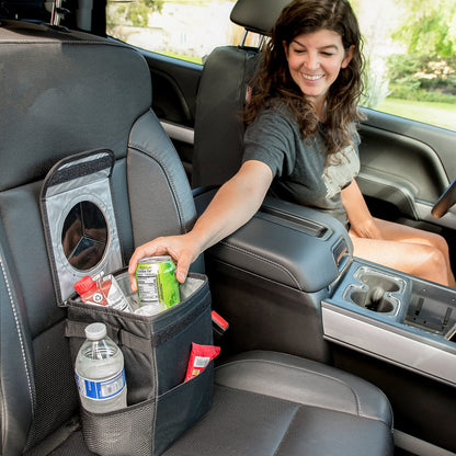 Car Trash Can with Lid Black (1.5 Gallons) | EcoNour Hanging Bin