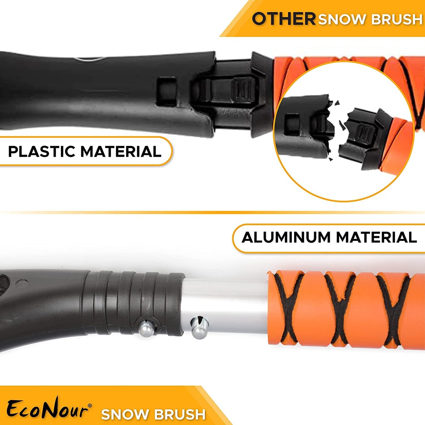 Car Snow Brush and Ice Scraper (2 Pack) 27" Size | EcoNour