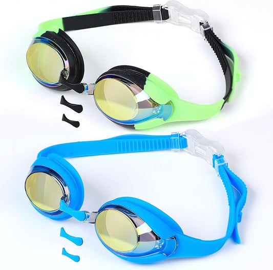 Swimming Goggles For Kids (2 Pack) | EcoNour Anti-Fog Goggles for Kids