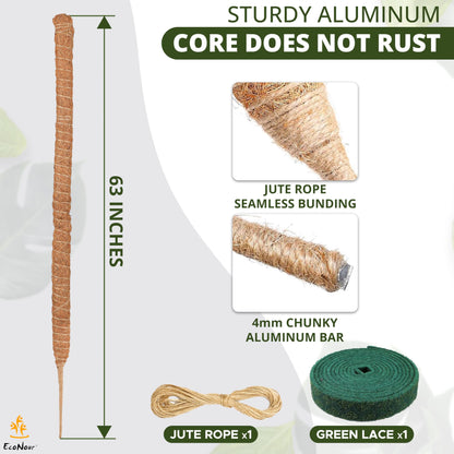 Moss Pole for Plants 63" | EcoNour Monstera Plant Support Stick