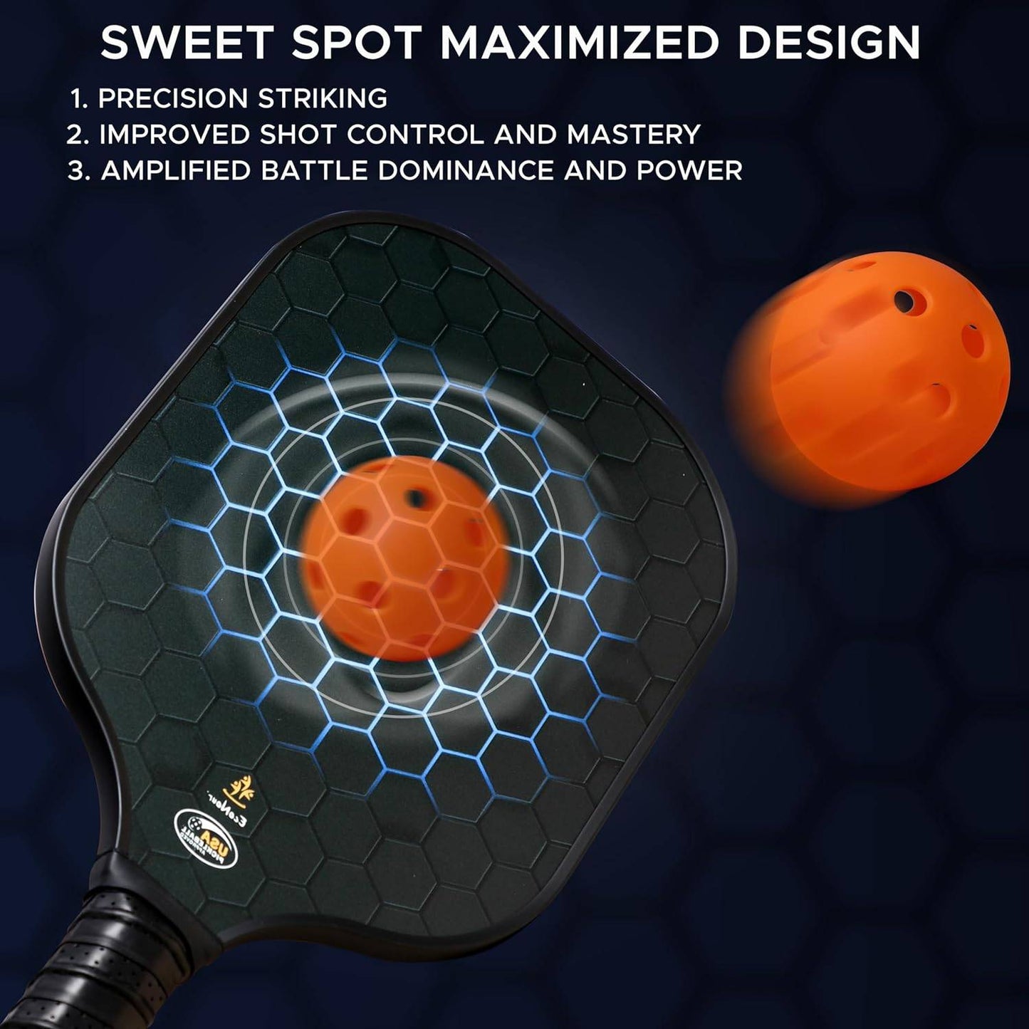 Pickleball Paddles Set of 2 | EcoNour USAPA Approved Pickleball Racket